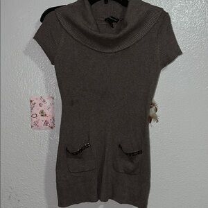 INC International Concepts Taupe Cowl Neck Sweater Size Large